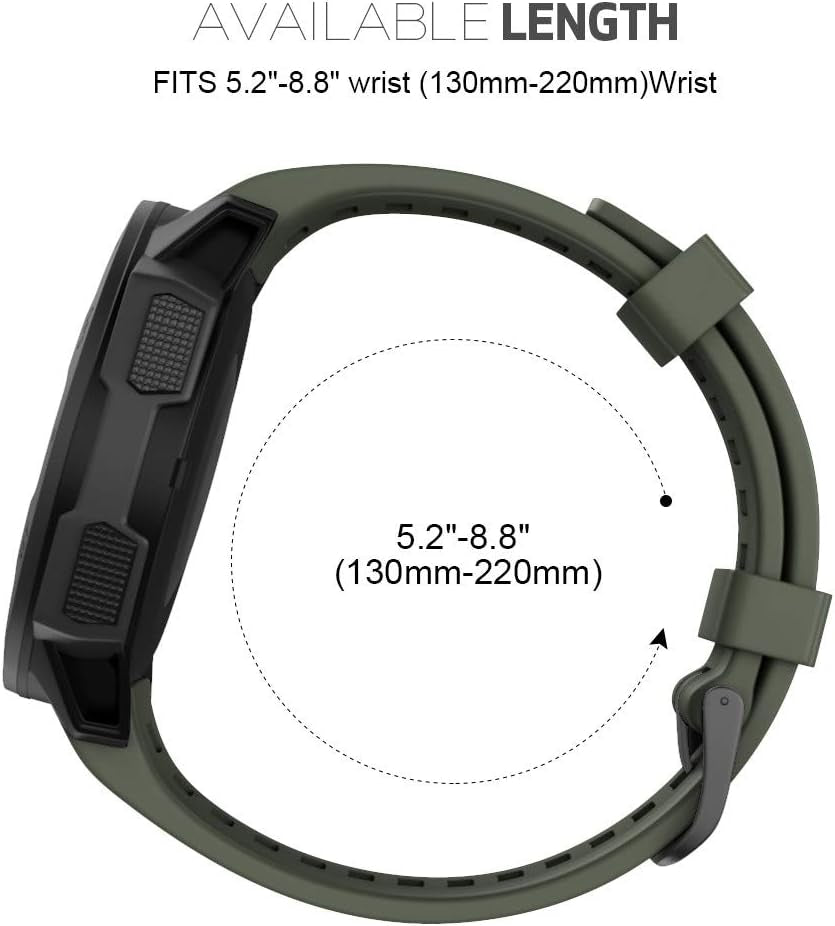 Instinct Band, Soft Silicone Replacement Watch Strap ONLY Compatible Instinct Sports GPS Smart Watch with Adapter Tools