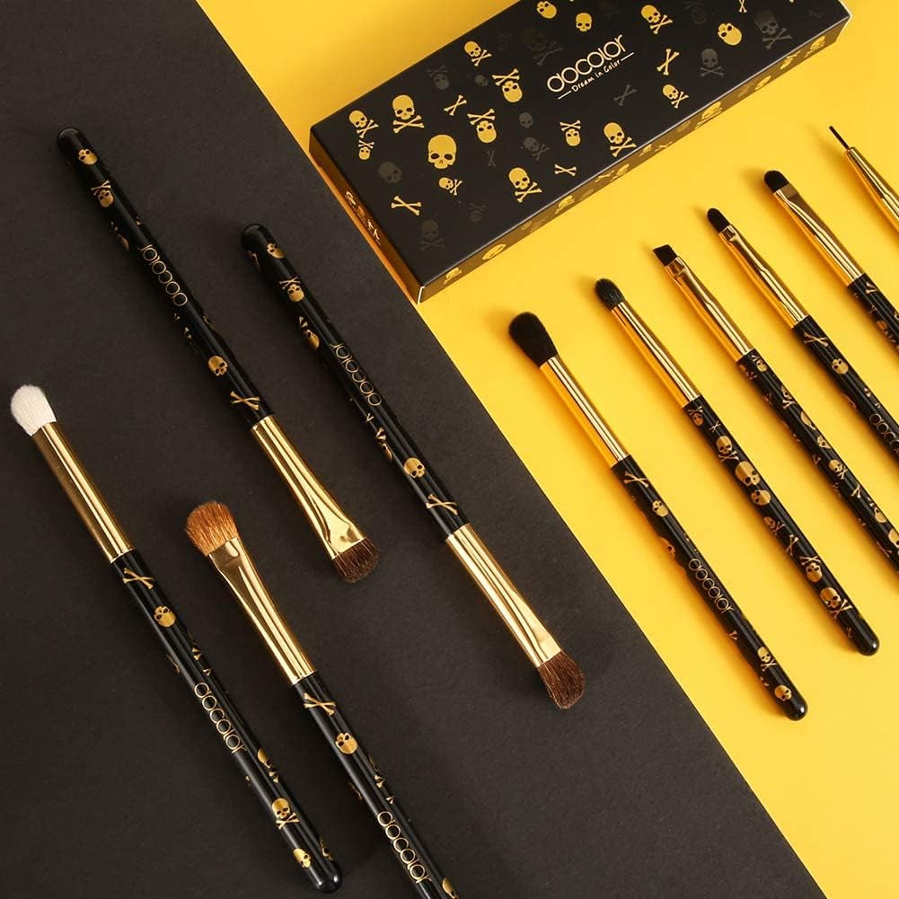 Eye Makeup Brushes 10Pcs Eyeshadow Makeup Brush Set Professional Eyeshadow Brushes with Soft Synthetic Hairs & Real Wood Handle for Eyeshadow, Eyebrow, Eyeliner, Blending