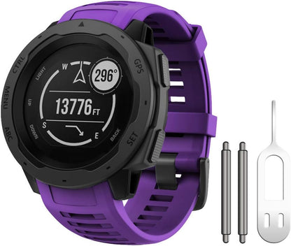Instinct Band, Soft Silicone Replacement Watch Strap ONLY Compatible Instinct Sports GPS Smart Watch with Adapter Tools