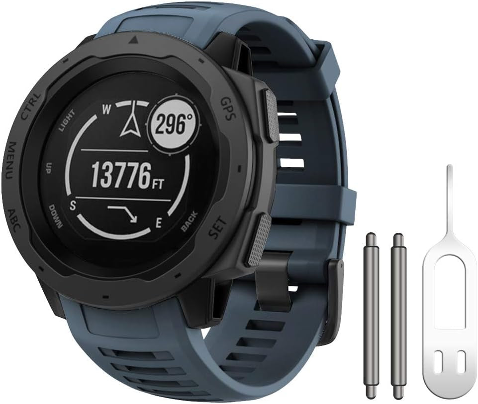 Instinct Band, Soft Silicone Replacement Watch Strap ONLY Compatible Instinct Sports GPS Smart Watch with Adapter Tools