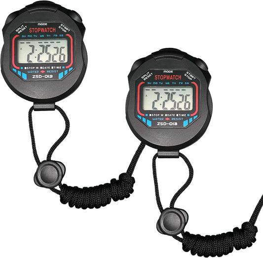 Digital Stopwatch-Sports Timer Set Multi-Function Professional Handeled Electronic Large Display (Style A)