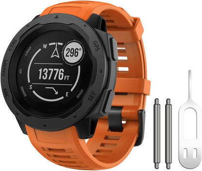 Instinct Band, Soft Silicone Replacement Watch Strap ONLY Compatible Instinct Sports GPS Smart Watch with Adapter Tools