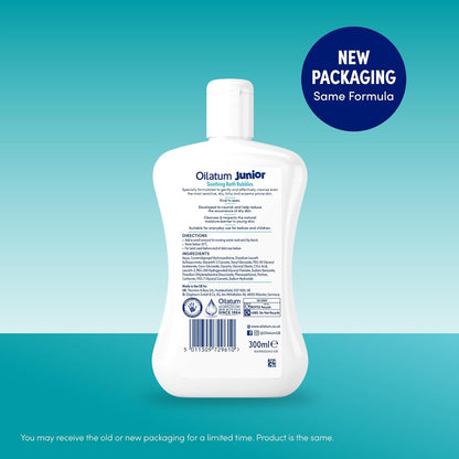 Junior Soothing Bath Bubbles, for Dry, Sensitive & Eczema-Prone Skin, Gentle Cleanser Soothes & Moisturise Delicate Skin, Everyday Use for Babies & Children, Fragrance Free, 1 X 300Ml