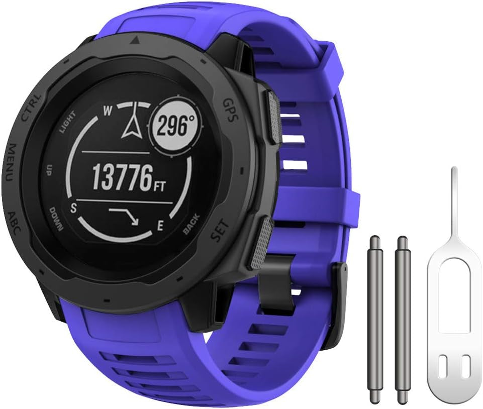 Instinct Band, Soft Silicone Replacement Watch Strap ONLY Compatible Instinct Sports GPS Smart Watch with Adapter Tools