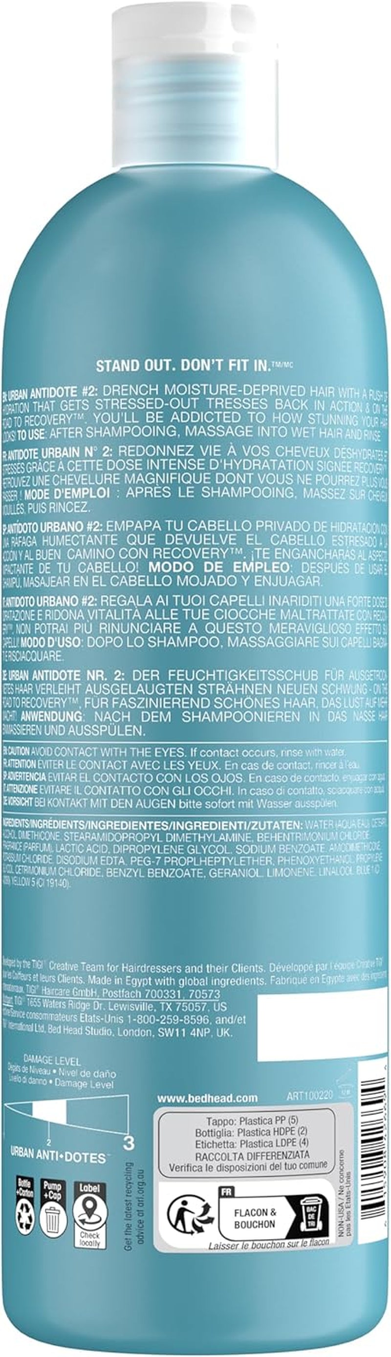 Bed Head by  Urban Antidotes Recovery Moisturizing Conditioner for Dry and Damaged Hair - 750 ml