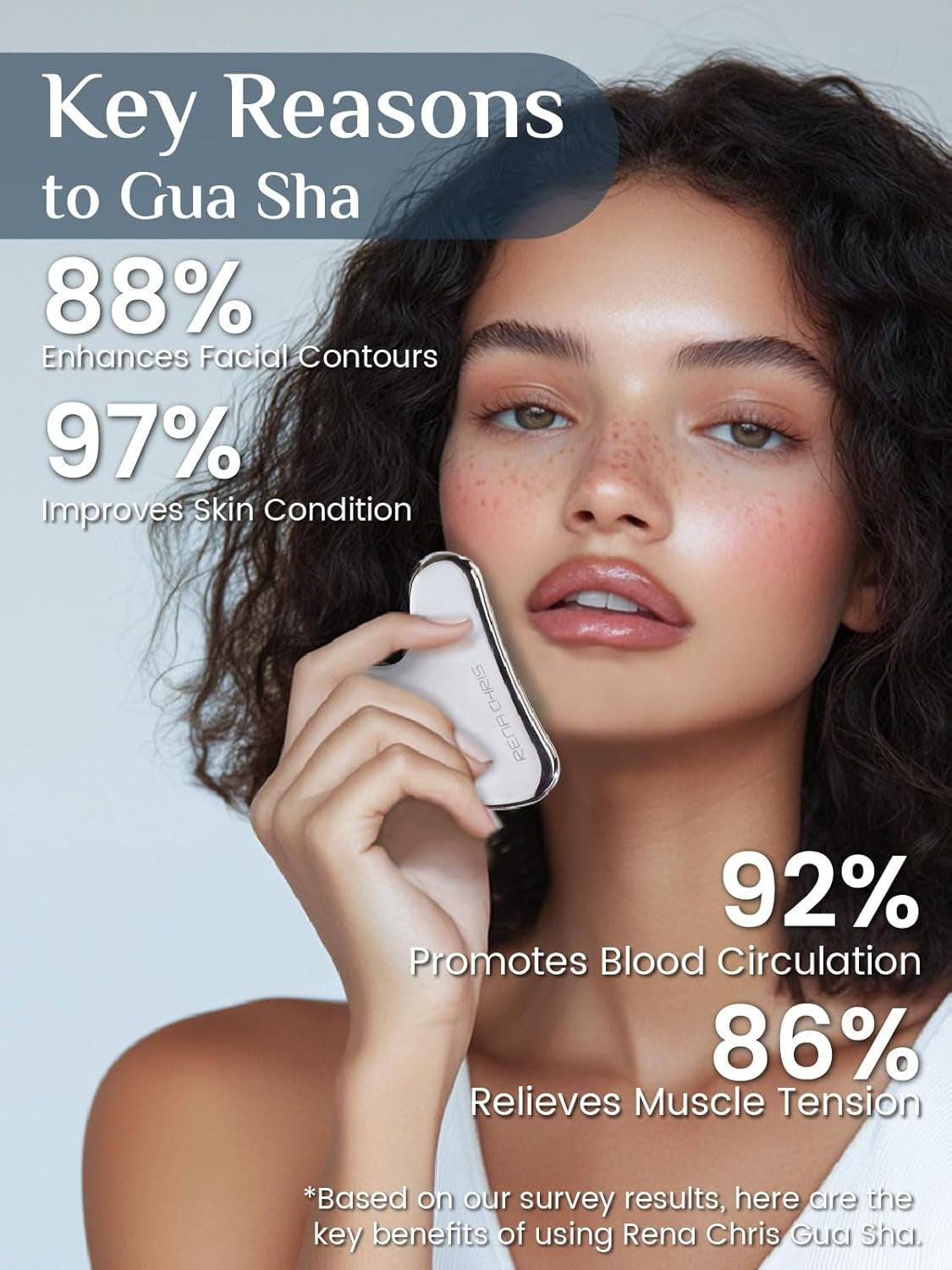 Stainless Steel Gua Sha, Metal Gua Sha for Jawline Sculpting and Puffiness Reducing, Facial Massage Tool, Skin Care Gift (Silver)