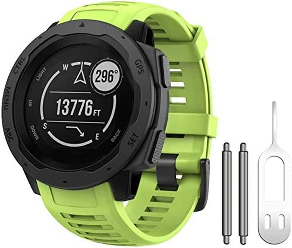 Instinct Band, Soft Silicone Replacement Watch Strap ONLY Compatible Instinct Sports GPS Smart Watch with Adapter Tools