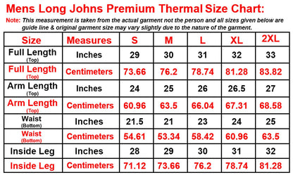 Mens Thermal Long Johns Top Bottom Underwear Base Layer Premium Quality Full Set
