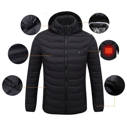 Men Women Electric Coat Heated Jacket USB Winter Warm up Heating Pad Body Warmer