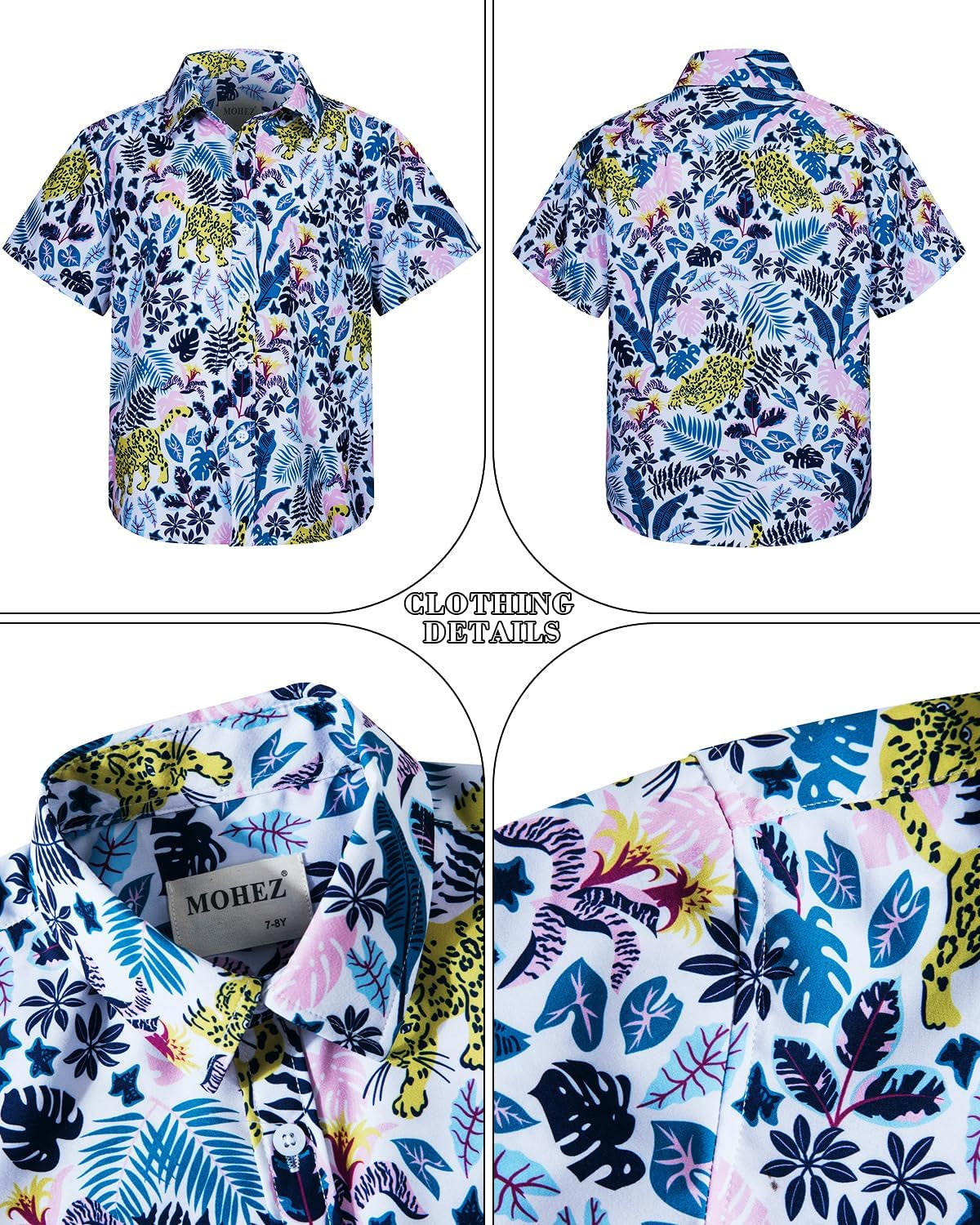 Boys Hawaiian Shirt and Short Set Summer Outfit Kids 2 Piece Festival Clothes Button down Shirts Clothes Set for Kids