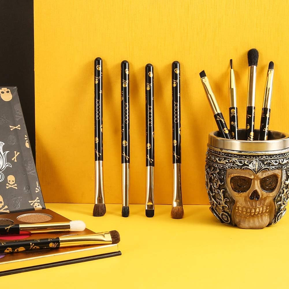 Eye Makeup Brushes 10Pcs Eyeshadow Makeup Brush Set Professional Eyeshadow Brushes with Soft Synthetic Hairs & Real Wood Handle for Eyeshadow, Eyebrow, Eyeliner, Blending