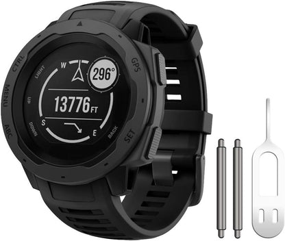 Instinct Band, Soft Silicone Replacement Watch Strap ONLY Compatible Instinct Sports GPS Smart Watch with Adapter Tools