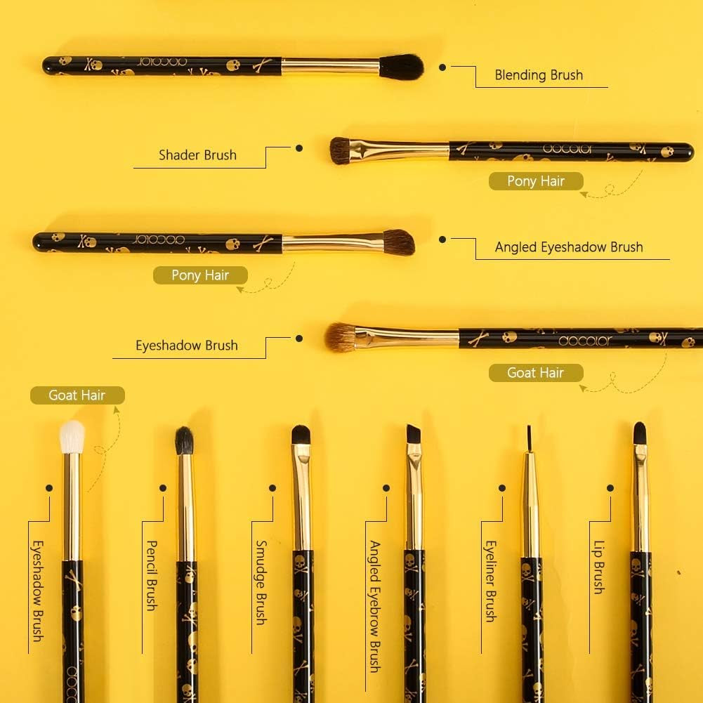 Eye Makeup Brushes 10Pcs Eyeshadow Makeup Brush Set Professional Eyeshadow Brushes with Soft Synthetic Hairs & Real Wood Handle for Eyeshadow, Eyebrow, Eyeliner, Blending