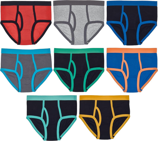 Boys Soft 100% Cotton Tagless Briefs (8-Pack)